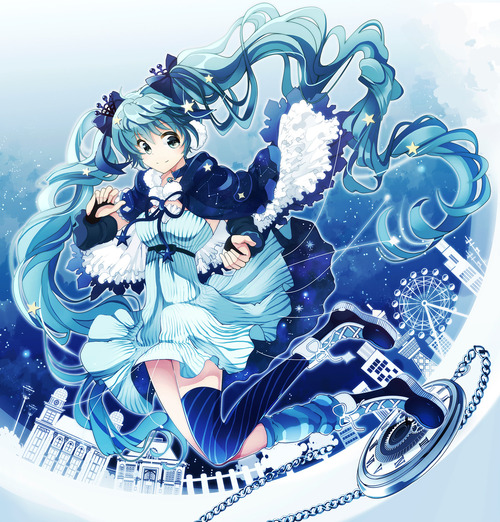 ボーカロイド 初音ミク 冬の夜ミク 画像 壁紙