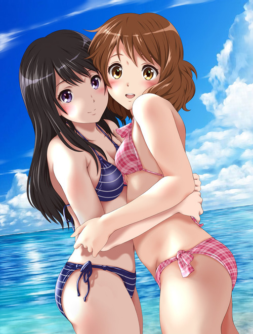 響けユーフォニアム 黄前久美子 高坂麗奈 くみれい 百合カップル イラスト 画像 壁紙