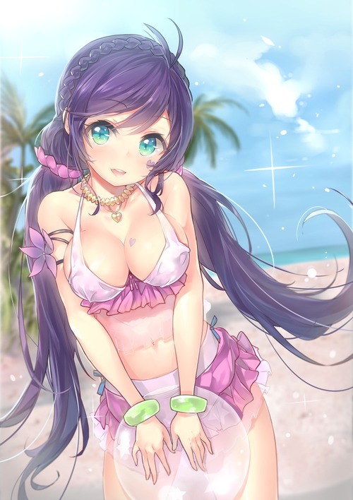 lovelive ラブライブ スクフェス 東條希 のんたん 巨乳 水着 エロ μ's(ミューズ) 画像 壁紙