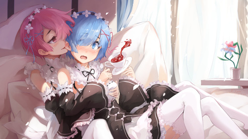 リゼロ Reゼロから始める異世界生活 レム ラム かわいい 双子 姉妹 メイド服 イラスト 画像 壁紙