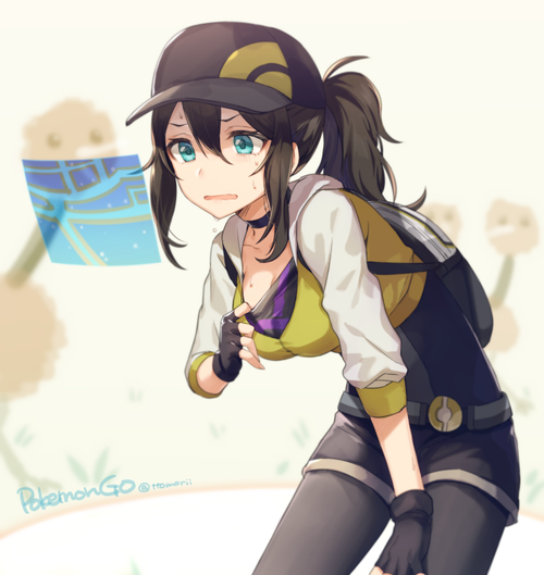 Pokemon_GO ポケモンGO 女性トレーナー かわいい 汗だく 画像 壁紙