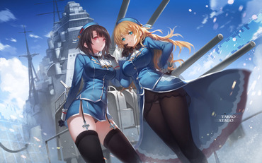 2次 艦隊これくしょん kantai_collection 艦これ kancolle 愛宕 あたご atago 高雄 たかお takao パンツ pantu ストッキング ニーソ pc スマホ 横長 画像 壁紙