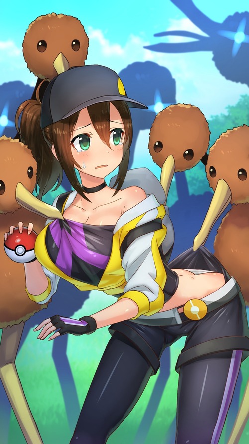 PokemonGO ポケモンGO 女トレーナー かわいい ドードー 画像 壁紙