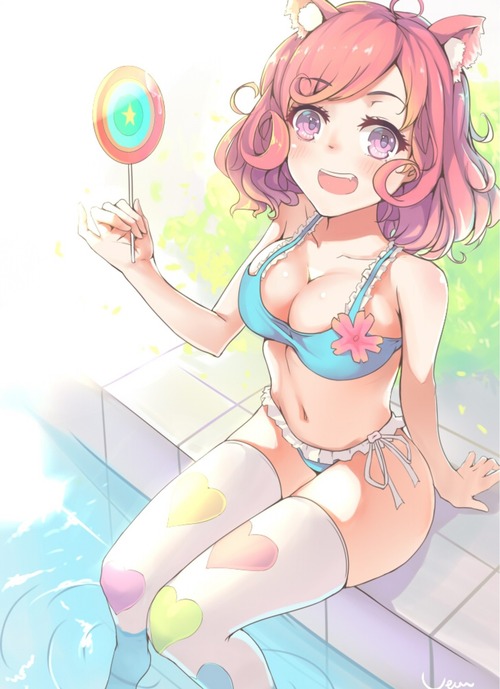 ノラガミaragoto ハミ乳がエロい水着姿の小福（こふく） ネコミミ 画像 壁紙