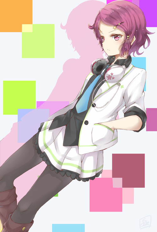 無彩限(むさいげん)のファントムワールド 水無瀬小糸(みなせこいと) 制服 ヘッドフォン少女 画像 壁紙