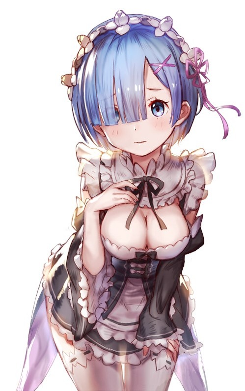 Reゼロから始める異世界生活 リゼロ レムりん かわいい・きれい 双子 妹 マジ天使 メイド服 目隠れヘアー イラスト 画像 壁紙