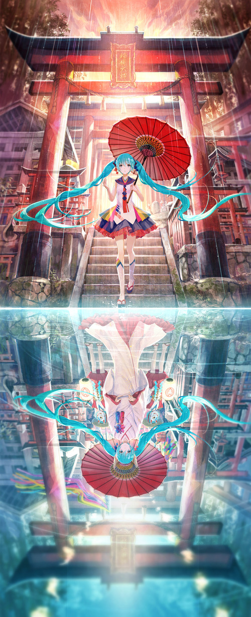 ボーカロイド 初音ミク 和服 着物 画像 壁紙