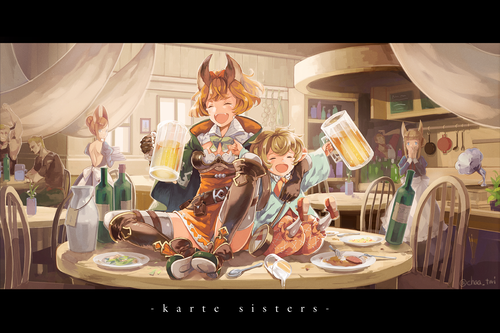 グランブルーファンタジー グラブル 酒場で盛り上がるカルテイラとシェロカルテ 画像 壁紙