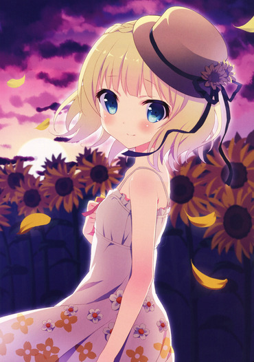 anime アニメ ご注文はうさぎですか？ gochumonha_usagi_desuka ごちうさ syaro しゃろ シャロ 金髪 ワンピース cg イラスト 画像 縦長 pc スマホ 壁紙