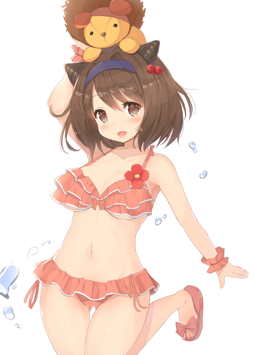 ヤイア フリル水着 グランブルーファンタジー(グラブル) 巨乳 かわいいロリ エロ イラスト 画像 壁紙