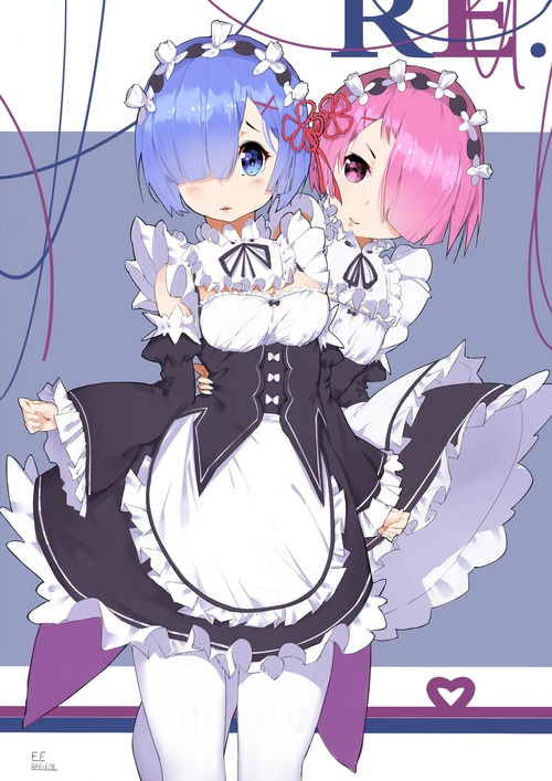 リゼロ Reゼロから始める異世界生活 レム ラム かわいい 双子 姉妹 メイド服 2480 3507 画像 壁紙