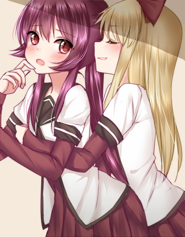 2次 ゆるゆり yuruyuri さんハイ 歳納京子 toshino kyoko 杉浦綾乃 sugiura ayano  百合 縦長 画像 PC スマホ 壁紙 待ち受け