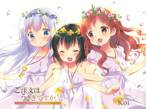 ご注文はうさぎですか? 仲良しなチノ・マヤ・メグ ちまめ隊 画像 壁紙