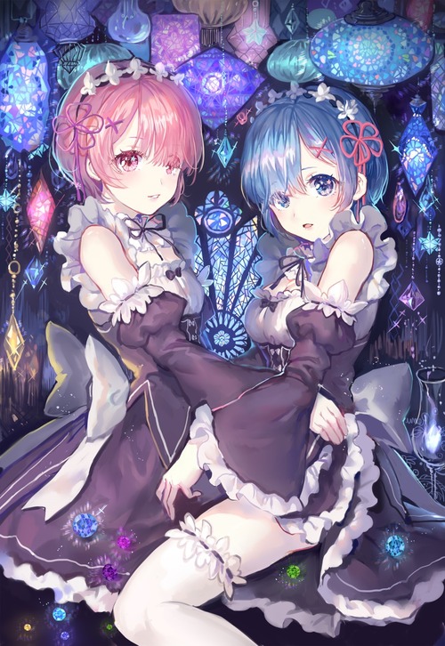 リゼロ Reゼロから始める異世界生活 レム ラム かわいい 双子 姉妹 メイド 1200 1744 画像 壁紙