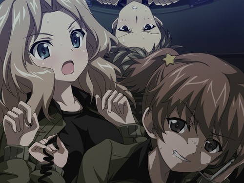 girls_und_panzer ガールズアンドパンツァー ガルパン ケイ ナオミ アリサ サンダース大学付属高校 戦車内 画像 壁紙