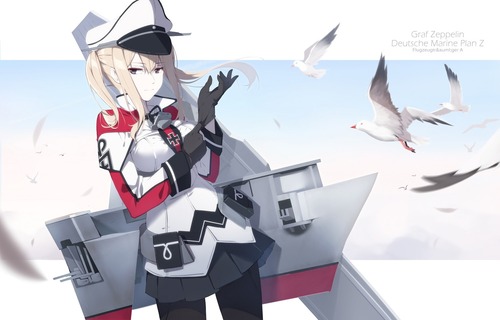 艦隊これくしょん 艦これ 凛々しいグラーフ・ツェッペリン かっこいい 画像 壁紙