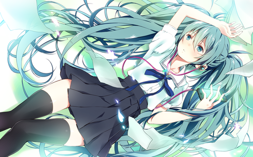 ボーカロイド（ボカロ） 初音ミク 制服 画像 壁紙