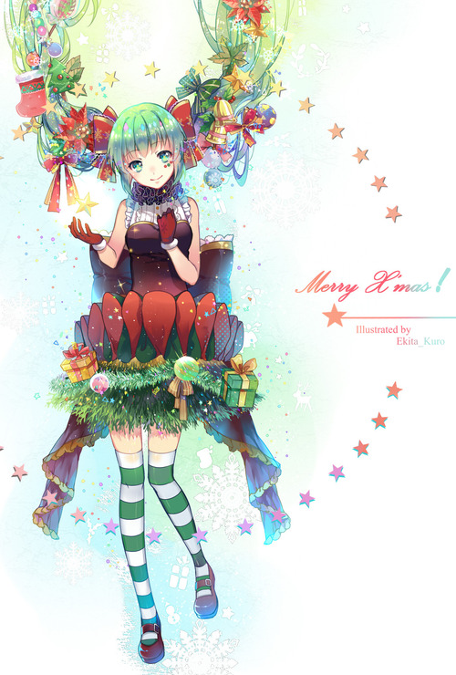 ボーカロイド　初音ミク　クリスマス画像 スマホ壁紙