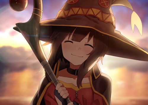 この素晴らしい世界に祝福を(このすば) 笑顔が可愛いめぐみん ナイス爆裂 画像 壁紙
