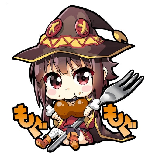 この素晴らしい世界に祝福を(このすば) もぐもぐめぐみん デフォルメキャラ ちびキャラ SD 画像 壁紙