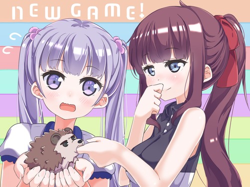 new_game! ニューゲーム 涼風青葉 滝本ひふみ 先輩 ハリネズミ（宗次朗） 3307 2480 4k 画像 壁紙