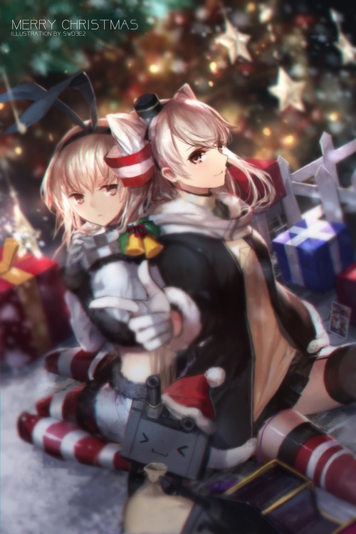 艦これ 天津風 あまつかぜ 島風 しまかぜ クリスマス 冬 画像 壁紙