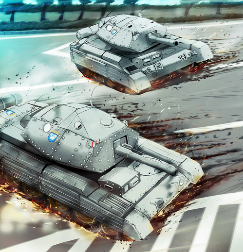 ガールズ&パンツァー劇場版　巡航戦車クルセイダーMkⅢ　戦車ドリフト　画像　壁紙