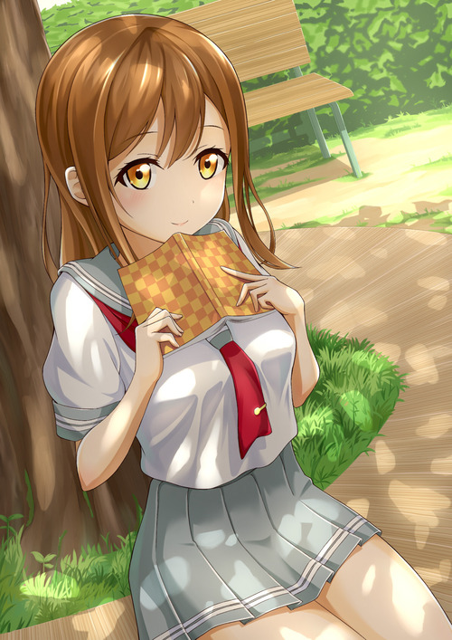 ラブライブサンシャイン aqours・アクア 国木田花丸・くにきだはなまる ずら 木陰で読書 1190 1684 画像 壁紙