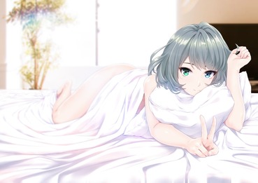 idol master im@s imas アイドルマスター アイマス シンデレラガールズ デレマス pc スマホ 横長 画像 壁紙 takagaki kaede たかがきかえで 高垣楓 ベッド