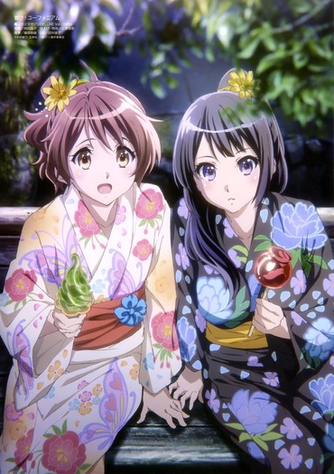 アニメ anime 2次 二次 響けユーフォニアム hibike euphonium 黄前久美子 おうまえくみこ oumae kumiko 高坂麗奈 こうさかれいな kousaka reina 浴衣 ゆかた 縦長 画像 PC スマホ 壁紙 待ち受け