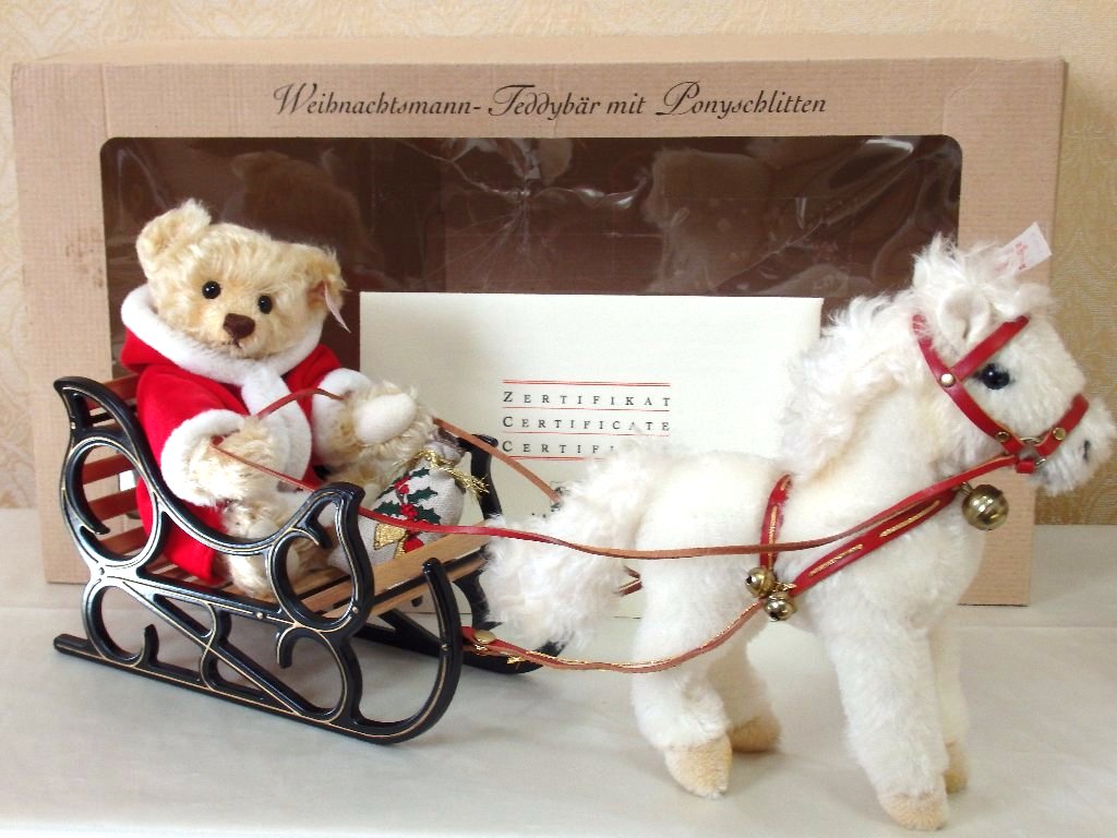 シュタイフ 銀座 Steiff 2001年 クリスマス限定 テディベア シュタイフ社・2001年限定 「Xmasテディベア&ポニー」 : よきべ