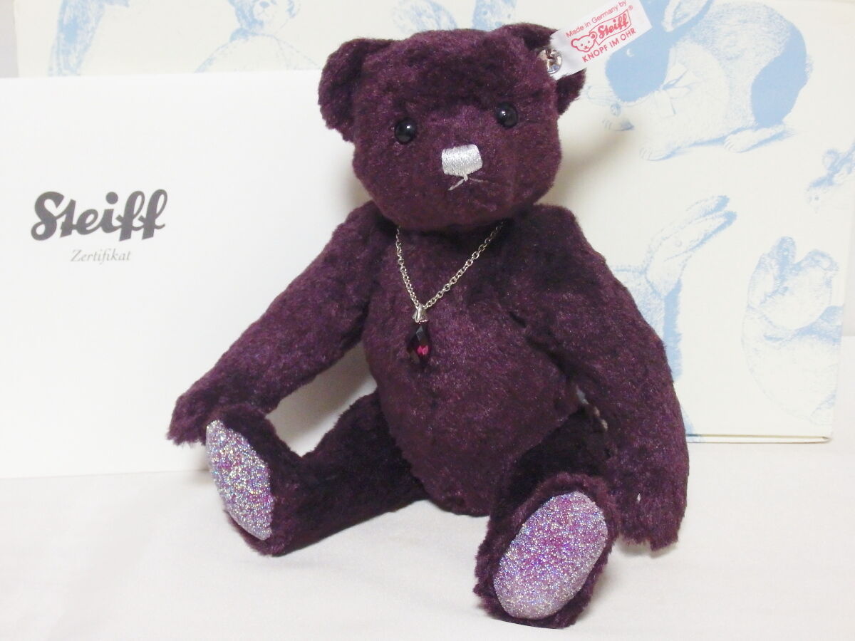 シュタイフ　steiff スワロフスキー アメジスト テディベア　限定 シュタイフ社×スワロフスキー2013年限定「アメジスト・テディベア