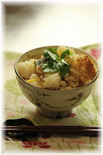 鱈と生姜の炊き込みご飯。 と献立。
