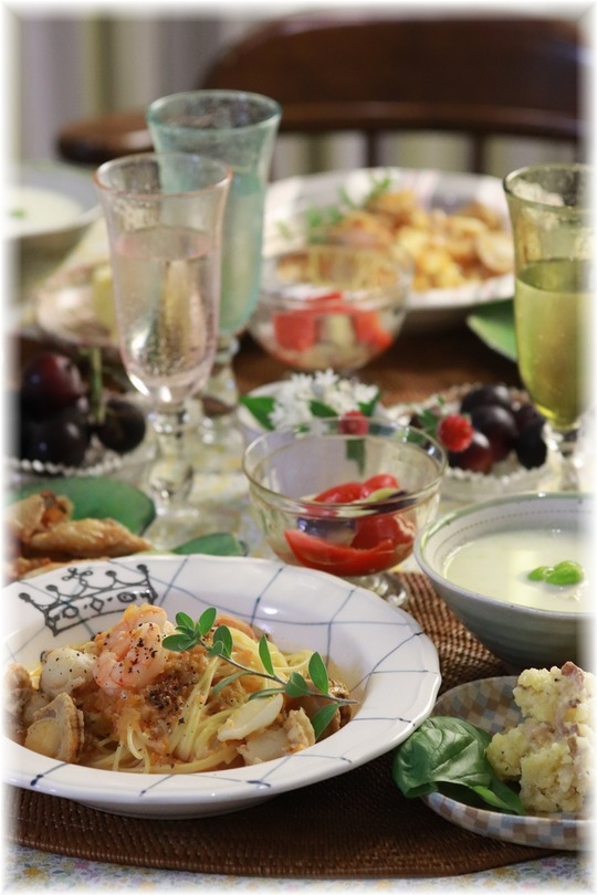 【レシピ】ブイヤベーススープパスタ。と　献立。と　敬語。