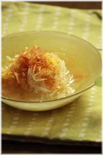 千切り大根の味噌お浸し。 と献立。