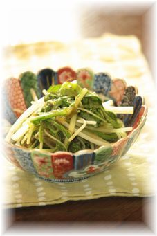 水菜のとろろニンニク煮。 と献立。