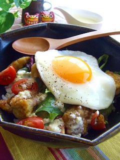 マヨチーズドレッシングでタコライス☆