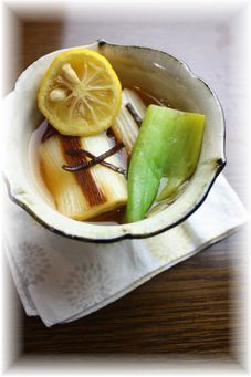 ネギの柚子昆布煮。 と献立。