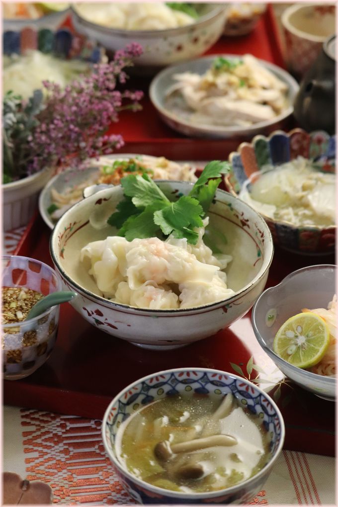レシピ 海老ワンタン と 献立 と 春のお花と両手 よめ膳 Yomeカフェ Powered By ライブドアブログ