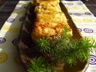 葱の味噌漬けの天ぷら。