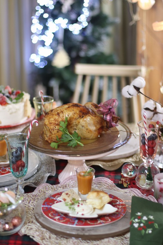  今更クリスマスメニューのこと。と　3人ごはん。