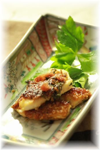 かじきまぐろ の 紫蘇味噌焼き。 と献立。