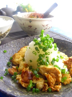 かみなり豆腐 と 茄子とシシトウのお漬物。
