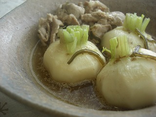 蕪の簡単香味煮。 と献立。