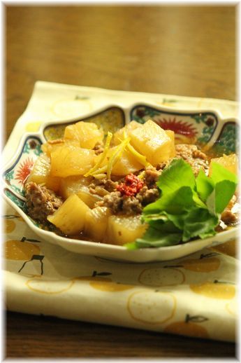 柚子入り 麻婆大根。 と献立。