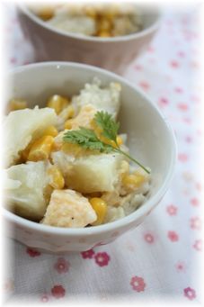 速攻たまごポテトサラダ。 と朝御飯。