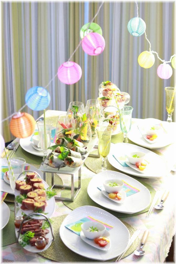 玉子の生ハム巻。と 夕涼み会の献立。