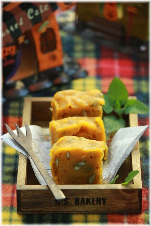 10分で出来ちゃう♪ かぼちゃの しっとりケーキ。