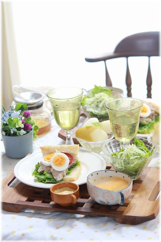 親子のサンドイッチ。カレータルタル と 朝ごはん。