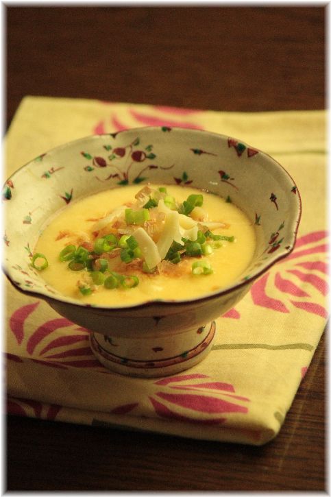 おかかチーズ茶碗蒸し。 と 献立。